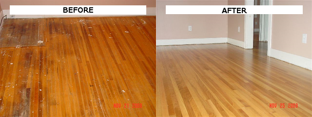 Damaged floor.